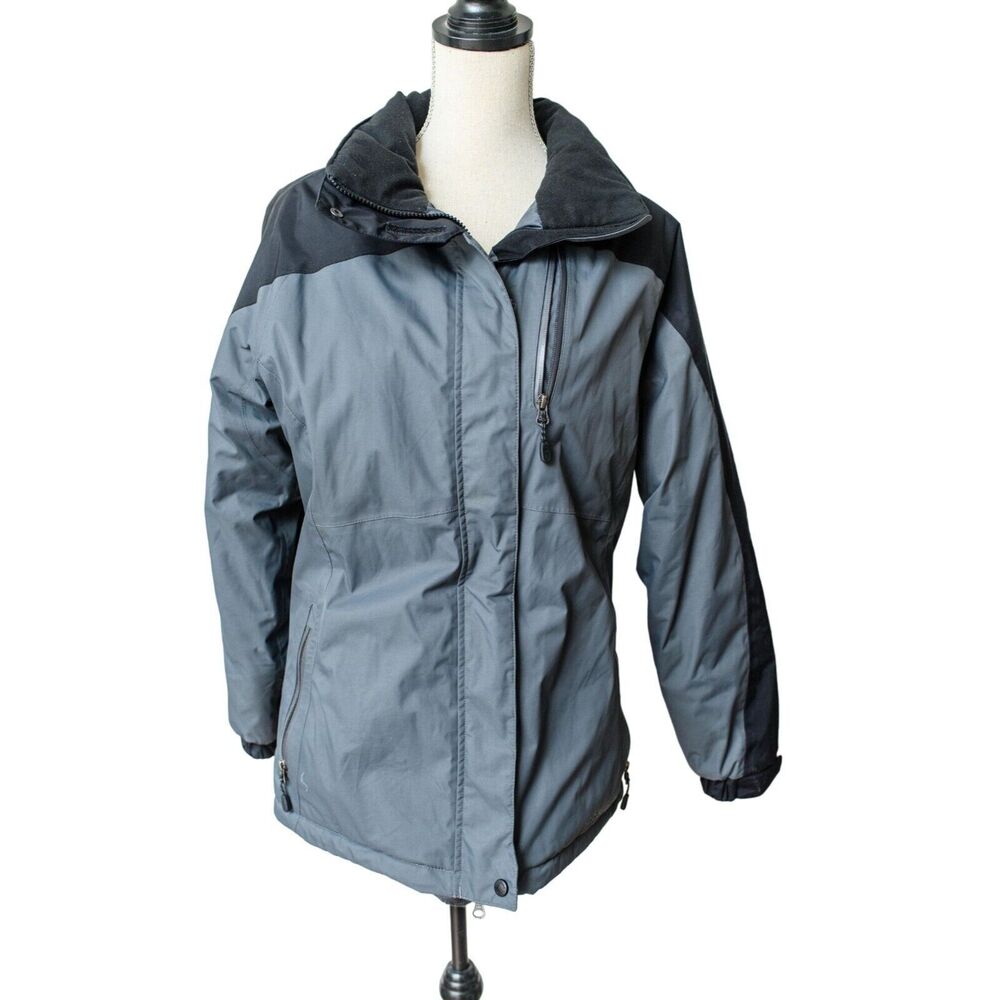 L.L. Bean Womens Winter ski Jacket Size M Waterproof Insulated Grey & Black